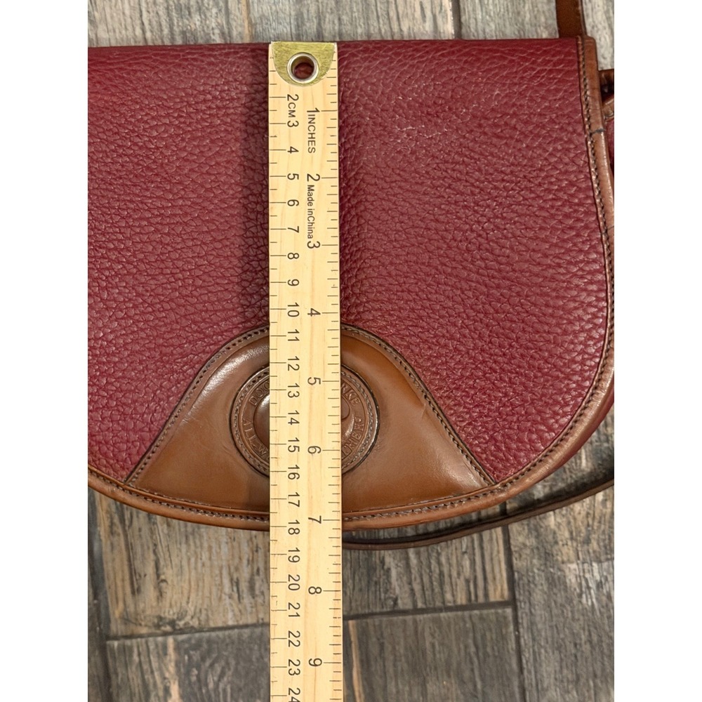Dooney & Bourke Vintage All Weather Leather Crossbody Saddle Bag Burgundy Purse - Picture 12 of 14